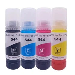 T544 544 Thuốc Nhuộm Mực 4 Màu 70Ml Đổ Bộ Phù Hợp Cho Máy Epson EcoTank L3150 L3110 L3100 L3210 L3250 L1110 5190 Máy In Phun