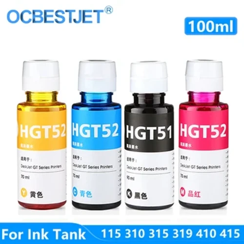 100ML/Flaske Refill Dye Blekkflaske For HP Ink Tank 110 115 310 315 316 318 319 418 Ink Tank Wireless 410 415 419 Inkjet Printer