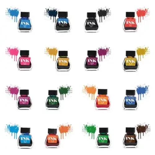 Caneta tinteiro de vidro engarrafado 30ml, escrita suave, recarga de tinta, material de escritório, escola, estudante, 16 cores