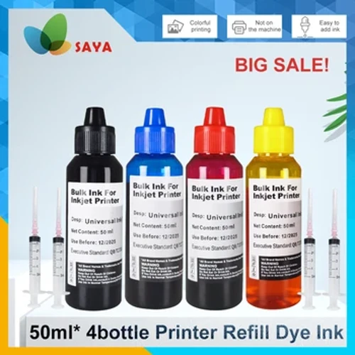 Saya Mực Máy In Cho Canon Cho Máy Epson Cho HP Cho Brother Mực Đổ Bộ 50Ml/Chai 4 Màu Mực Dye sơn Cho Ciss Bình Mực
