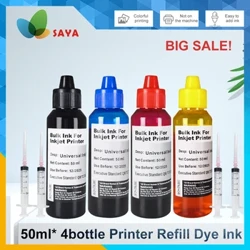 Atrament do drukarki Saya do drukarki Canon do Epson do HP do zestawu do napełniania atramentem Brother 50 ml/butelka 4 kolory farba atramentowa do zbiornika z atramentem Ciss