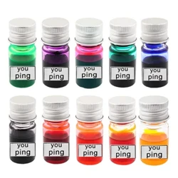 Ny højkvalitets 10 farver 5 ml blæk på flasker Fyldepen Refill patron Kontorskoleelev Papirflaske