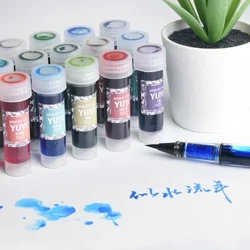 Stylo à plume dégradé d'encre colorée sans carbone de 5ml, bouteille d'encre Portable pour stylo en verre, fournitures d'encre