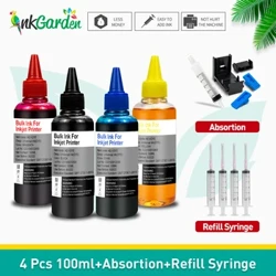 Pecyn Ail-lenwi Inc Potel 100ml ar gyfer HP 903 907 902 906 904 908 Cetris Inc XL Ar gyfer Argraffwyr OfficeJet Pro 6950 6960 6970