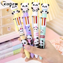Bolígrafo de colores con Panda de dibujos animados, bolígrafo de Gel de tinta colorida de 0,5mm, plumas para firma Kawaii, suministros escolares y de oficina, papelería para estudiantes, 6 colores