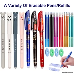 Jel qalam to'plami o'chiriladigan gel 0,5 mm ko'k qora o'q yozish silliq maktab yozish asboblari ofis materiallari Kawaii ish yuritish buyumlari