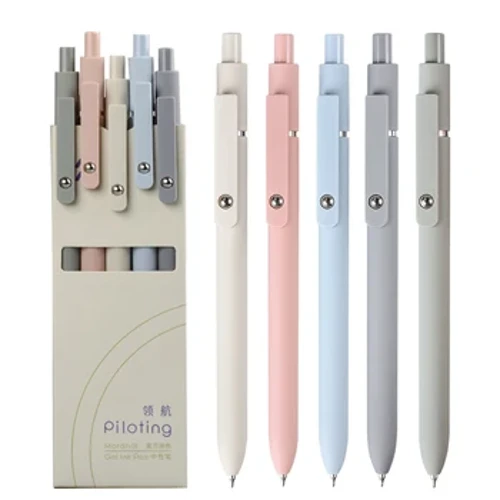 5 Cái/gói 0.5MM Morandi Bút Gel Bộ Đen Đổ Viết Bút Mực Gel Dành Cho Học Sinh Sinh Viên Kawaii Cảm Ứng Mềm Mại Văn Phòng Phẩm bút Trường Cung Cấp