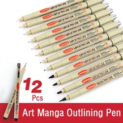 Nghệ Thuật Manga Phác Thảo Bút Sắc Tố Lót Micron Bút Đánh Dấu Bộ Móc Dòng Bút Kim Cho Phác Thảo Bàn Chải Mềm Văn Phòng Phẩm Nghệ Thuật nguồn Cung Cấp
