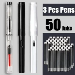 53 db töltőtoll cserélhető tintakészlet fekete/kék/piros tinta EF iskolai tollak Irodaszerek Írószerek kalligráfiai toll írásához