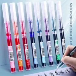 8 Imibala Kayinki Uketshezi Oluqondile Ijeli Ipeni Setha Ipeni Elinemibala Liquid Roller 0.5mm Amapeni eRollerball Amafonti wobuciko Ihhovisi lesikole Izinto zokubhala