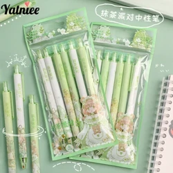 6 pezzi di penne gel Kawaii inchiostro nero materiale scolastico di cancelleria giapponese Kawaii simpatica penna a sfera set di penne di cancelleria estetica