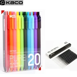 Peann Glóthach KACO 20pc/lot 0.5mm Uirlisí Scríbhneoireachta Dath Candy Retro le Dúigh Daite, Líníocht Láimhe Nóta Leabharchoimeád Ag Tógáil Soláthairtí gleoite