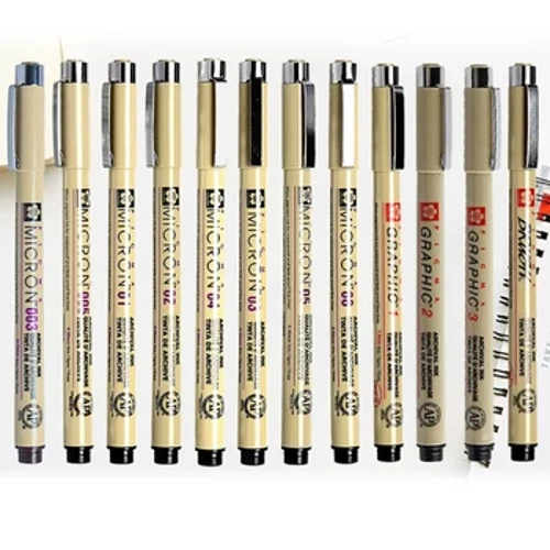 Micron Bút Lót Vẽ Fineliner Bộ Bút Đen Mực Chống Thấm Nước Phác Thảo Bút Trường Nghệ Thuật Tiếp Liệu Chữ Anime Bút 003 005 01