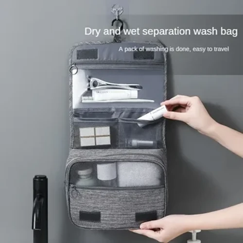 E kau ana i ka huakaʻi nui ʻeke hoʻomaʻemaʻe hoʻomaʻemaʻe hoʻomaʻemaʻe nui i nā wahine kāne e pono ai ka make up nani Vanity Cases Organizer Accessory Storage Wash Pouch