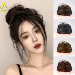 Arruffato Updo Chignon disordinato Coppia pezzo di coda di cavallo con elastico elastico Updo Estensioni dei capelli sintetici Scrunchies Posticci