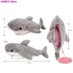 1PC Yoqimli peluş shark qalam qutisi talabalar uchun kantselyariya maktab materiallari Kawaii qo'g'irchoqlari maktabga qaytish sumkasi qalam sumkasi ish yuritish buyumlari
