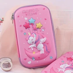 3D EVA Cute Pencil Case Cartoon Unicorn Stationery Box para sa mga Batang Babae Color Pencil Box Student Pen Case Mga Regalo sa School Supplies Ipad Case