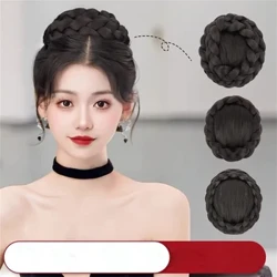 Darnau Gwallt Chignon Toesen Syth Ysgafn Synthetig Chignon Elastig Fflwfflyd Bun Gwallt Blêr i Ferched