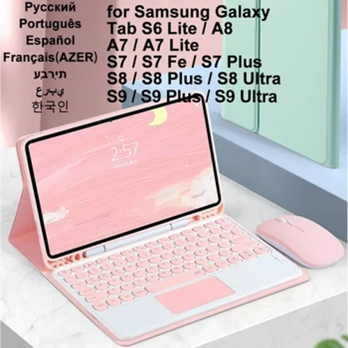 Capa de teclado para samsung galaxy tab a9 + 11 a8 10.5 s6 lite 10.4 s9 11 s7 s9 fe s7 s8 s9 plus 12.4 s8 s9 ultra 14.6