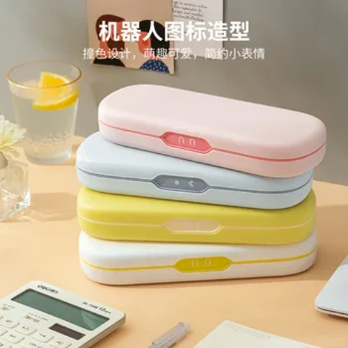 Bview Art Student Pencil Case Children's Pencil Case Simple Ins Lovely Large Capacity Double Layer Stationery Box Multifunction