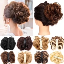 Messy Claw Clip ondulat scurt extensie de păr sintetic Chignon Donut Roller Bun Perucă în păr pentru femei