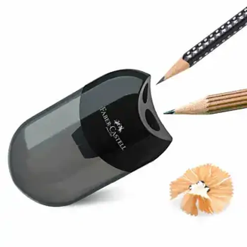 1PC Faber Castell Mini Sleeve Pencil Sharpener s dvojitým otvorem s multifunkčními školními potřebami Container Blacklead