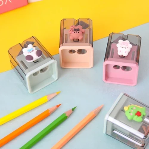 Mini Gleoite Cartún Dhá Poll Sharpener Pencil Kawaii Stáiseanóireacht Sharpener Soláthairtí Mac Léinn
