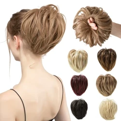 Syntetiskt falskt hårbulle Lockigt band Hårstycke Scrunchie Scrunchy Wrap Smutsigt stycke Elastisk Afro Chignon Cheveux Tail Damuppläggning