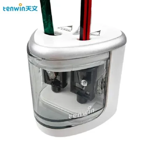 Temperamatite elettrico automatico Temperamatite a due fori Materiale scolastico per ufficio e casa di cancelleria
