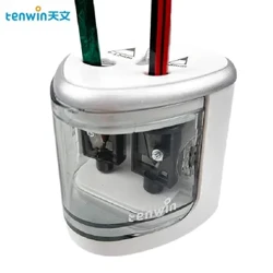 Temperamatite elettrico automatico Temperamatite a due fori Materiale scolastico per ufficio e casa di cancelleria