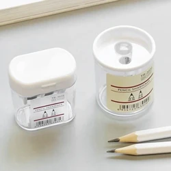 Taille-crayon rond transparent taille-crayon Portable double trous taille-crayon de forme carrée avec couvercle cadeau pour les enfants