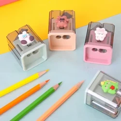 1PC Double Holes Pencil Sharpener Makeup Pencil Student Creative Cute Cartoon Sharpener for Office School Supplie