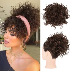 Stor puff rörigt hårbulle Elastiskt dragsko Loose Wave Curly hästsvansförlängning Syntethår ​​Chignon för kvinnor Daglig användning