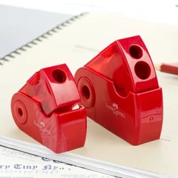Faber castell push pull duplo apontador de lápis único furo duplo multifuncional escola & escritório papelaria
