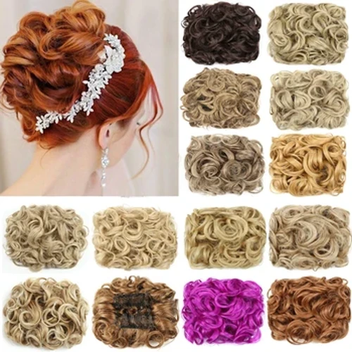 Affeithwyr Gwallt Chignon Synthetig Concubine Newydd ar gyfer Merched Clip Bynsen Blêr ar Estyniadau Gwallt Darn gwallt Chignon Cynffon Ffug