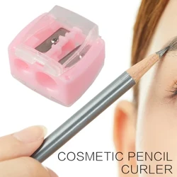 Batom de precisão com furos duplos, apontador de lápis cosmético para sobrancelha, delineador labial, presente para meninas, material escolar