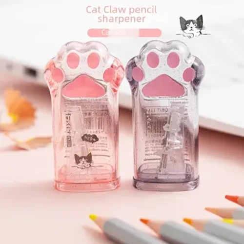 Dễ Thương Sáng Tạo Gọt Bút Chì Thẩm Mỹ Cao Mèo Paw Uốn Bút Chì Màu Hồng Trái Tim Cô Gái Mèo Paw Curling