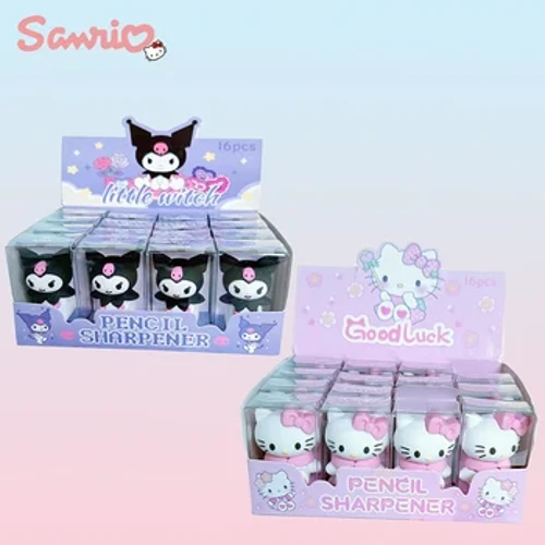 16 kpl Sanrio Kynänteroittimet Kawaii Hello Kitty Kuromi Silikoniteroitin Opiskelijapaperit Lasten Koulutarvikkeet Tukkukauppa