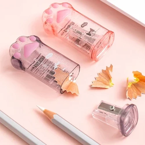 Simpatico temperamatite con zampa di gatto Kawaii Mini studentessa per affilare la penna per bambini, premio regalo, materiale scolastico di cancelleria