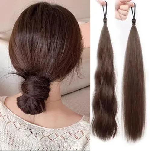 Tổng hợp DIY búi tóc đuôi ngựa kèm dây da tự cuốn bóng đầu xoăn búi tóc thẳng búi tóc nâu đen