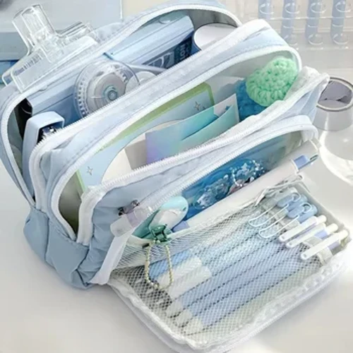 Astuccio per matite rosa di grande capacità per ragazza Astucci scolastici estetici Astuccio per penne coreano per ragazza Astuccio per penne Materiale scolastico per studenti