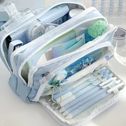 Astuccio per matite rosa di grande capacità per ragazza Astucci scolastici estetici Astuccio per penne coreano per ragazza Astuccio per penne Materiale scolastico per studenti