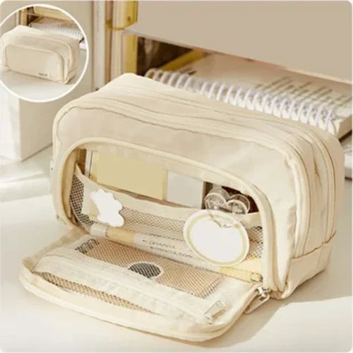 Kawaii lápis casos bolsa grande capacidade bonito caneta saco de volta às aulas material para meninas estudantes crianças papelaria coreano