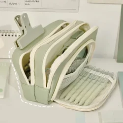 Cô Gái Công Suất Lớn Thẩm Mỹ Túi Đựng Trường Hợp Dễ Thương Đựng Văn Phòng Phẩm Túi Dây Kéo Túi Đựng Bút Chì Học Sinh Đồ Dùng Học Tập