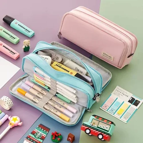 Trousse à crayons de grande capacité, trousse à crayons mignonne Kawaii pour étudiants, grandes fournitures scolaires, sacs à crayons de papeterie, boîte pochette à crayons