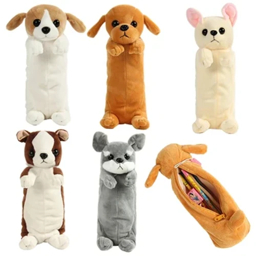 Mới Kawaii Mới Lạ Mô Phỏng 5 Phong Cách Dễ Thương Chó Đựng Mềm Mại Sang Trọng Trường Văn Phòng Phẩm Túi Bút Quà Tặng Cho Bé Gái Học Sinh Bé Trai