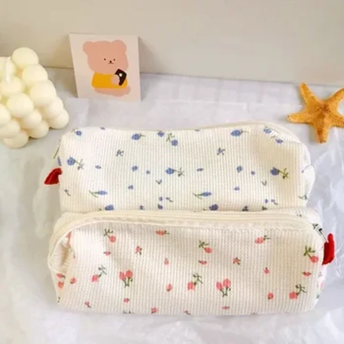 Di động hoạt hình gấu đựng bút có bút chèn động vật dễ thương túi đựng bút chì học sinh văn phòng phẩm túi bảo quản vải túi xách nữ