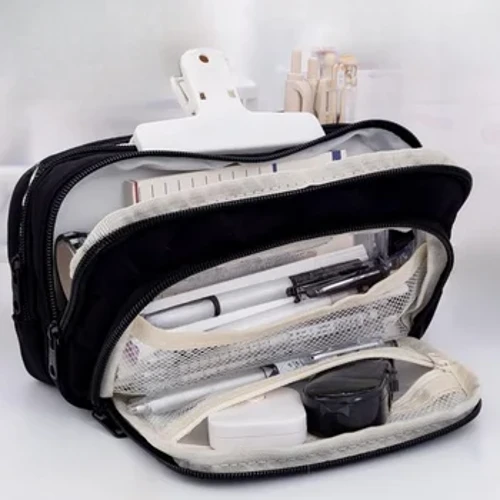 Grands sacs à crayons multicouches, étuis scolaires esthétiques, étui à stylos de grande capacité, sac de papeterie, fournitures scolaires pour étudiants