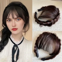 Šiške u kosi s pletenom trakom za glavu Obruč za kosu Sintetički umetci za kosu s kopčom Elegantan prirodan izgled Za svakodnevnu upotrebu Cosplay