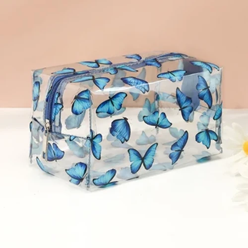 1 Pc Transparent na Pencil Case Korean Style Clear Pencil Box Makukulay na Cosmetic Bag Pencil Bag na Stationery ng Mag-aaral
